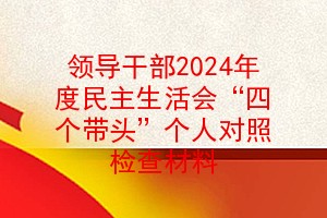 领导干部2024年度民主生活会“四个带头”个人对照检查材料