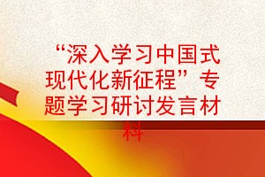 “深入学习中国式现代化新征程”专题学习研讨发言材料