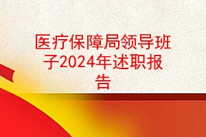 医疗保障局领导班子2024年述职报告