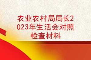 农业农村局局长2023年生活会对照检查材料