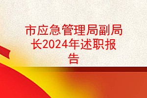 市应急管理局副局长2024年述职报告