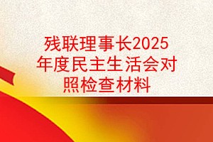 残联理事长2025年度民主生活会对照检查材料